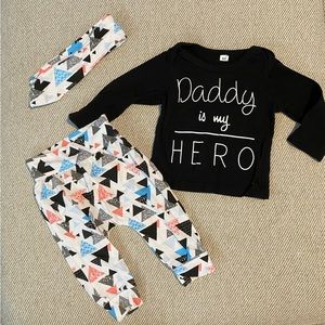 Boutique Outfit “Daddy is my Hero” Size 60/ 3-6 months